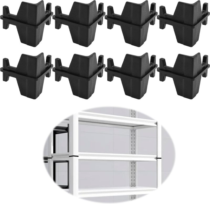 Terixe 8 Pcs Post Inserts Connectors for Whalen 5 Shelf Heavy Duty Shelving Unit - PP Plastic, Injection Molded, Sturdy & Strong Support - Black, Includes 8 Post Corner Connectors - Image 1
